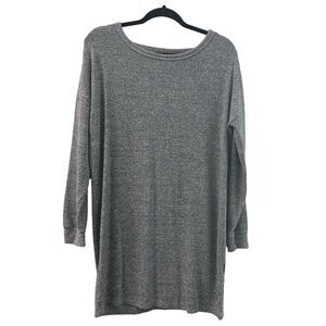 Billabong Sweater Women’s Medium Heather Gray Open Back Stretch Casual Tunic